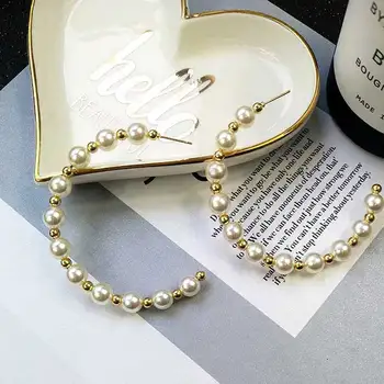 Rafinat Plin de perle Cercei Brand C Litere Pulseira Feminina Pentru Femei Bijoux Cercel Moda Bijuterii Cadou