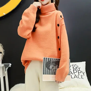 2020 Nou Toamna Iarna Pulover pentru Femei Pulover Gros Leneș Liber Îmbrăcăminte exterioară la Modă coreea All-meci Bottom