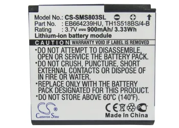 Cameron Sino 900mAh Acumulator pentru Samsung EB664239HU/Verizon GT-S7550,S8000,S8000H,M8000,U370, S8003