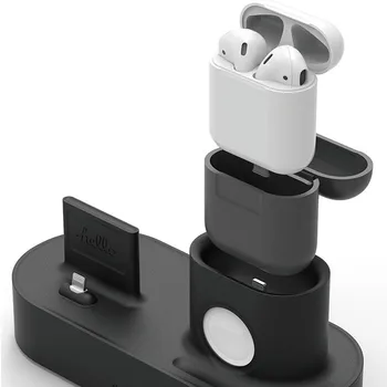 3 în 1 de Încărcare de Andocare Suport Pentru iPhone X XR XS Max 8 7 6 Silicon Incarcator Stand pentru Apple Watch AirPods Stație de Încărcare de Andocare