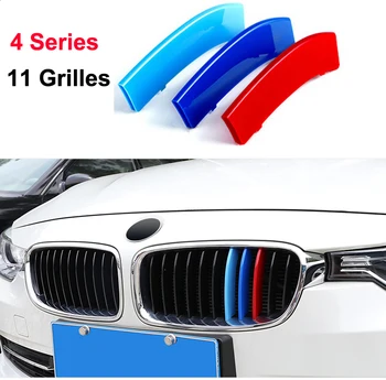 3D Styling M Grila Fata Benzi grill Acoperi Autocolante Pentru perioada-2017 BMW seria 4 F32 F33 F36 420 425 430 435 ( 11 Grile)