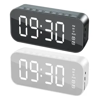 Multifuncțională Difuzor Bluetooth Oglinda Dual Ceas cu Alarmă Cu Radio FM cu LED-uri Oglindă Subwoofer Wireless Music Player Ceas de Masa