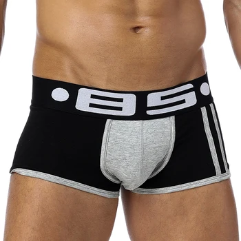 BS Brand Sexy Bărbați Boxeri Gay Lenjerie de corp de sex Masculin Chilotei iute Uscat Bărbați Pijamale ochiurilor de Plasă Respirabil de Bumbac Confortabil Boxershorts