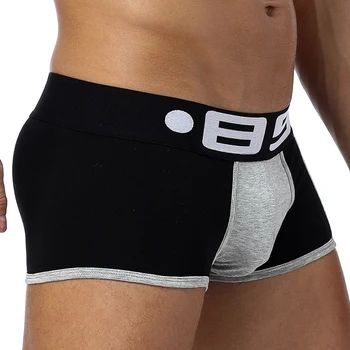 BS Brand Sexy Bărbați Boxeri Gay Lenjerie de corp de sex Masculin Chilotei iute Uscat Bărbați Pijamale ochiurilor de Plasă Respirabil de Bumbac Confortabil Boxershorts