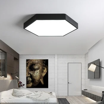 Negru/Alb 6CM grosime candelabru de iluminat Dormitor Bucătărie Cameră Modernă Candelabru Tavan Minimalism Led-uri Corpuri de iluminat Candelabru