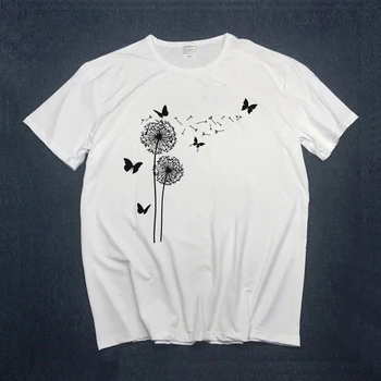 Dlrn Femei T Shirt 2020 Moda Desene animate Florale Imprimare Vulpe Nou T-shirt Fete Doamne sex Feminin Maneca Scurta Alb pentru Femei Îmbrăcăminte