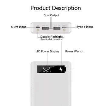 Power Bank Titular Caz Baterie 18650 Incarcator Cutie Dual Porturi USB LCD Display Digital 18650 Coajă de Stocare Încărcător de Telefon Mobil