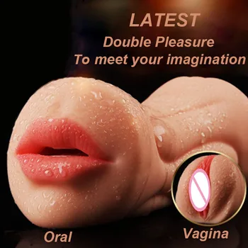 Realist Vagin Real Pizda si Gura Oral Silicon de sex Masculin Masturbator Artificiale Sextoy Gât Adânc Buzunar Pizde Jucarii Sexuale pentru Barbati