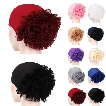 Femeile Musulmane Flori Elastic Capac Arabe Vălului Islamic Articole Pentru Acoperirea Capului Pierderea Parului Turban Pălărie Cancer Chimioterapie Pălărie Beanie Folie Eșarfă Moda