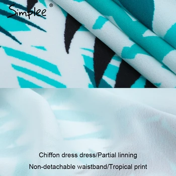 Simplee Sexy v-neck frunze de imprimare rochie lunga de vara Rosu talie mare split maxi rochie de plaja Wrap tank femei rochii 2018