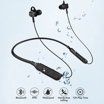 Mixcder RX Wireless Căști Bluetooth cu Microfon Activ de Anulare a Zgomotului Magnetic de Susținere cu Cârlig rezistent la apa Căști pentru Sport
