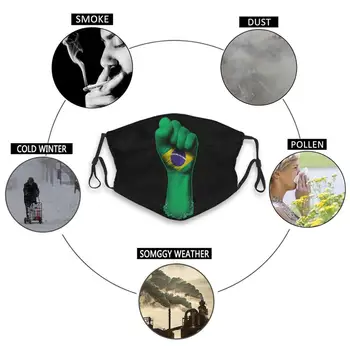 Copii Barbati Femei Steagul Braziliei Pe Un Ridicat Pumnul masca de fata reutilizabile scut de protecție antivirus lavabil pânză modele personalizate