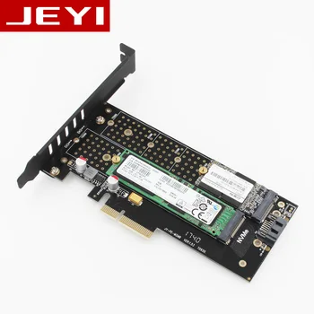 JEYI SK9Pro m.2 extinderea NVMe adaptor de unitati solid state rândul său, PCIE3.0 ventilatorului de răcire SSD dual add pe card SATA3 cu ventilator de acoperire din Aluminiu bar rece