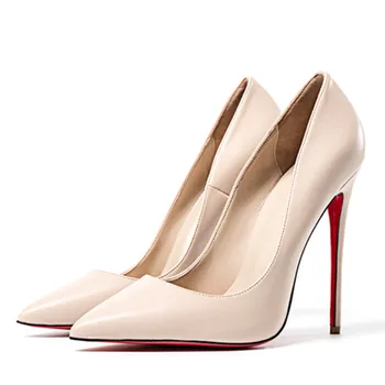 De înaltă Calitate Femei Sexy Pompe Subliniat Toe pantofi cu Tocuri Subtiri de Mare Nunta Roșie de Jos în Tocuri cui Petrecere Formală Office Lady Dress Pantofi