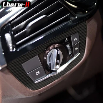 Fibra de Carbon Interior Central de Control al Schimbătorului de Protecție Panou de Film Autocolant Pentru BMW G30 G31 Seria 5 LHD Styling Accesorii