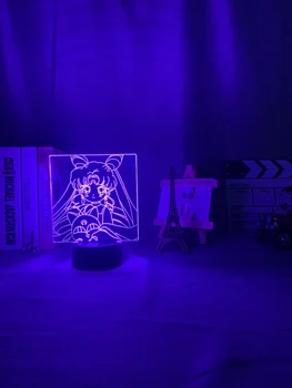 3D Led Lumina de Noapte pentru Fete Decor Dormitor Lumina fata Frumoasa Touch Senzor Rgb Colorate Veioza Personaje Anime Lampă de Masă