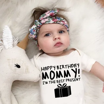 Bumbac Haine pentru Copii Nou-născuți Băieți Fete Romper la mulți ani MAMI de Imprimare Drăguț Moale pentru Sugari Romper Sleepsuit Cadou pentru Mama