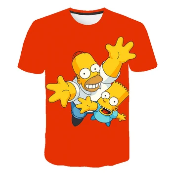 Băieții Simpson Imprimare Haine Fete 3D Funny T-shirt Costum Copii 2020 vara Haine Copii, Casual, Teuri Copil de Moda camasi