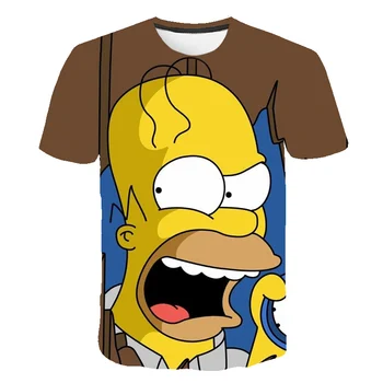 Băieții Simpson Imprimare Haine Fete 3D Funny T-shirt Costum Copii 2020 vara Haine Copii, Casual, Teuri Copil de Moda camasi