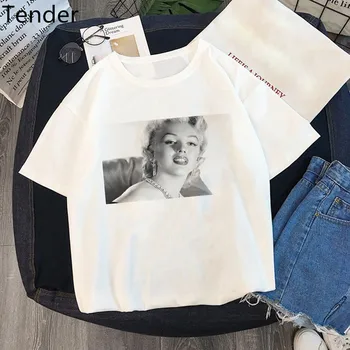 2020 Vara Marilyn Monroe Tricou Imprimat femei grafic teuri Harajuku Casual 90 Topuri plus dimensiune tricou Femme pentru Femei Îmbrăcăminte