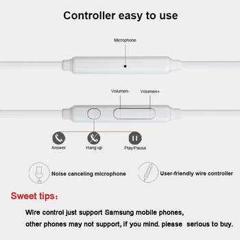 SAMSUNG EO-EG920 Căști Note3 Căști cu Fir, cu Microfon pentru Samsung Galaxy S6 S8 Telefoane Mobile În ureche Căști