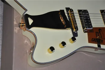 Transport gratuit, de înaltă calitate personalizate versiune de Billy-Bo semnătură în formă de chitară electrică galben și accesorii de aur