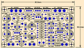 2 BUC DX AMP de 100W 4R mono amplificator audio de bord PE 5200 1943 + TIP41 / TIP42 + PE 2N5401 Diferențial de intrare etapă amp bord