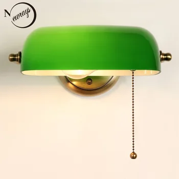 Industriale de epocă verde bancher lampă de perete clasice Europa perete alb lumina LED E27 pentru dormitor, sufragerie, coridor magazin de studiu