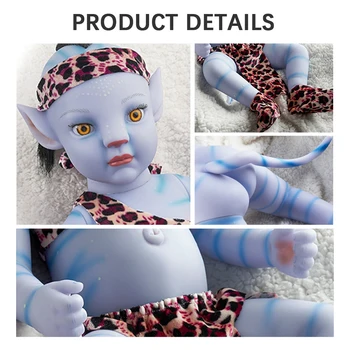 RSG Bebe Renăscut Baby Doll 20 De Centimetri Lumina de Noapte Moale Plin de Vinil Natural Corpul Albastru Baby Doll Cadou Jucărie pentru Copii