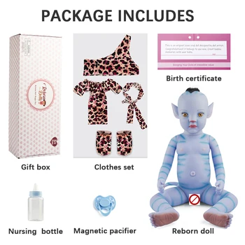 RSG Bebe Renăscut Baby Doll 20 De Centimetri Lumina de Noapte Moale Plin de Vinil Natural Corpul Albastru Baby Doll Cadou Jucărie pentru Copii
