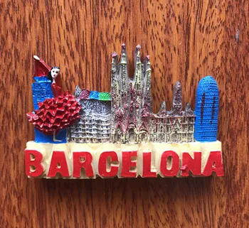3d Rășină Frigider Autocolante Mondială a Turismului, Roma, Barcelona, Spania Peisaj Magnet de Frigider de Suveniruri Decorative, Magneți Decor Acasă
