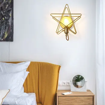 Simplu creativ stele lampă de perete modernă post restaurant culoar scara dormitor patul de aur tranșee lampa AC85-265V