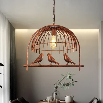 Negru Nordic pasăre lumini dormitor sufragerie pandantiv lampă de bucătărie lampa restaurant cafenea lumina candelabru droplight