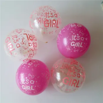 50pcs/lot este un copil Fată băiat latex, baloane pentru Ziua de nastere, de 12 țoli 2.8 g transparent si roz Petrecere Copil de dus Decor