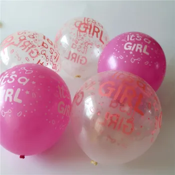 50pcs/lot este un copil Fată băiat latex, baloane pentru Ziua de nastere, de 12 țoli 2.8 g transparent si roz Petrecere Copil de dus Decor