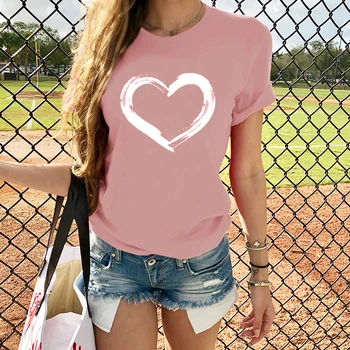 2020 Nou Inimile Femei T-shirt Casual Harajuku Dragoste Imprimate Topuri Tricou de Vara Femei Tricou Maneca Scurta Pentru Femei de Îmbrăcăminte