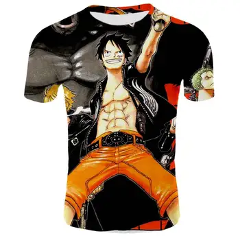 Luffy One Piece anime 3D Imprimate Moda T-shirt Barbati de Vara cu Maneci Scurte 2019 Casual Tricouri zoro sanji cosplay Tricouri
