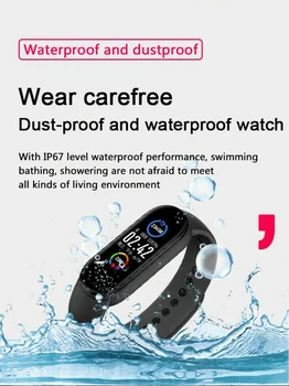 1BUC M5 Ceas Inteligent Monitor de Ritm Cardiac rezistent la apa 5ATM Hot Sports Tracker Smartwatch Reda Muzică Bratara M5 Trupa