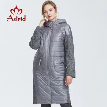Astrid 2019 Toamna new sosire femei jacheta de lungime mijlocie stil parc cu o capota cald subțire de bumbac jacheta femei haine-1983