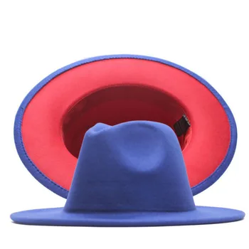 2020 Nou Unisex Cămilă Vin Rosu Mozaic Simțit Jazz Pălărie, Șapcă Bărbați Femei Margine Plat Amestec De Lână Pălării Fedora Panama Trilby Palarie Vintage