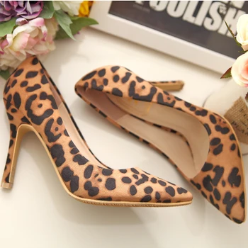 2020 Sexy Leopard Femei Pantofi cu Tocuri Înalte de 6-10CM Elegant de Birou Pompe de Pantofi pentru Femei de Imprimare a Subliniat Toe Lux Single Pantofi V1821
