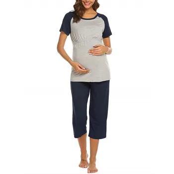 2020 Alăptează Set De Pijama Femei Vara Furoul Pentru Hrănirea Topuri Și Pantaloni De Pijamale Pijama Allaitement Sarcinii Maternitate Haine
