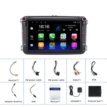 JOYINCAR Android 9.1 Autoradio pentru VW Passat Golf MK5/6 Caddy Touran Polo Caddy 4-core Stereo Auto GPS Sat Navigatie 2Din