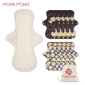 Mora Mona Reutilizabile Menstrual Pad Eco-Friendly Lavabile Bambus Fibre Pad Sanitare Respirabil Femei Pânză Pad 10 Bucati