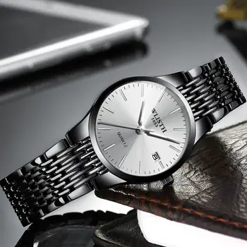 Moda Ceas de Cuplu Simplu de Afaceri pentru Femei Ceasuri Impermeabil Bărbați Ceas Negru Ultra-Subțire Iubitor de Ceas Sevgili Saati Montre