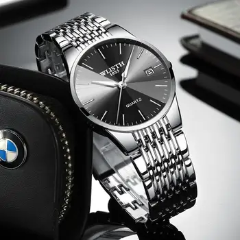 Moda Ceas de Cuplu Simplu de Afaceri pentru Femei Ceasuri Impermeabil Bărbați Ceas Negru Ultra-Subțire Iubitor de Ceas Sevgili Saati Montre