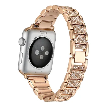 Curea din Otel inoxidabil Pentru Apple Watch Band 38mm 42mm 44mm 40mm Inel cu Diamant de Metal Ms Bratara Pentru Iwatch Serie SE 6 5 4 3 2 1
