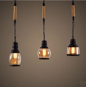 Stilul Loft Coarda De Sticlă Droplight Edison Pandantiv Vintage Corpuri De Iluminat Pentru Sala De Mese Agățat Lampă De Iluminat Interior Lamparas