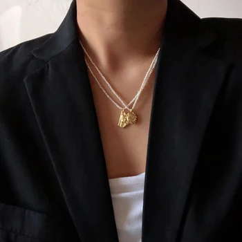 Kshmir Epocă Pandantiv Colier Lanț Clavicula Lanț Portret Colier De Metal Gravate Monedă Colier Pandantiv Bijuterii Din Perle Naturale