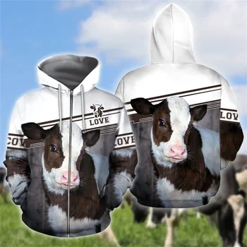 Vaca de vite, animale, agricole 3D Imprimate hanorace Barbati Moda Harajuku Hanorac Toamna hanorac Unisex sudadera hombre DLL48